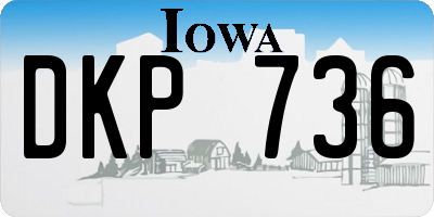 IA license plate DKP736