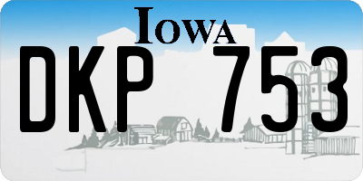 IA license plate DKP753