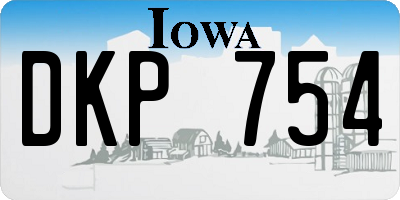 IA license plate DKP754