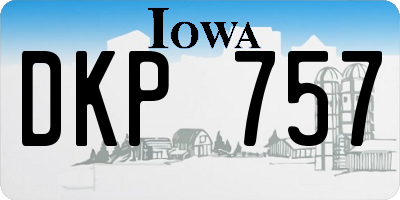 IA license plate DKP757