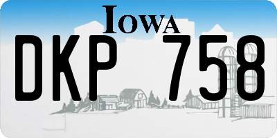 IA license plate DKP758