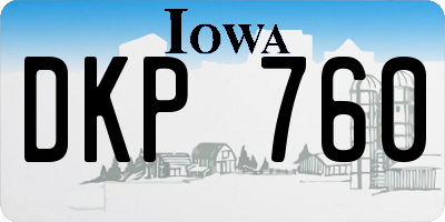 IA license plate DKP760