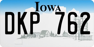 IA license plate DKP762