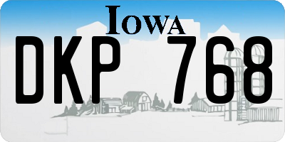 IA license plate DKP768