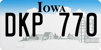 IA license plate DKP770