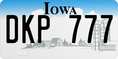 IA license plate DKP777