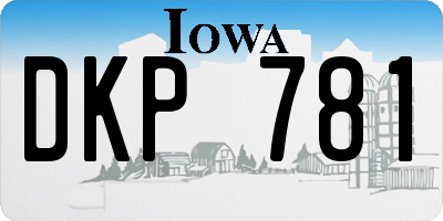 IA license plate DKP781