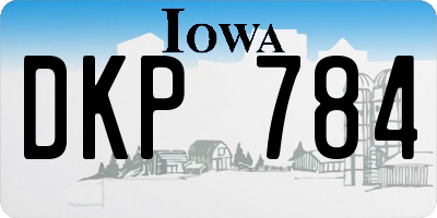 IA license plate DKP784