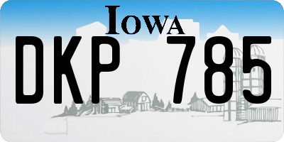 IA license plate DKP785