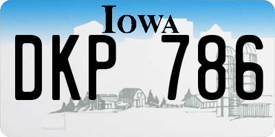 IA license plate DKP786