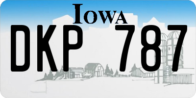 IA license plate DKP787