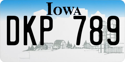 IA license plate DKP789