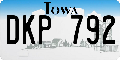 IA license plate DKP792