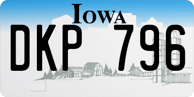 IA license plate DKP796