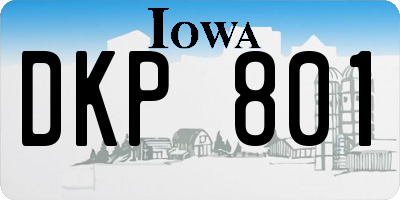 IA license plate DKP801