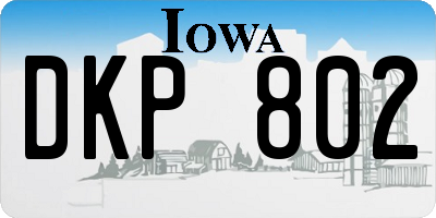 IA license plate DKP802