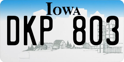 IA license plate DKP803