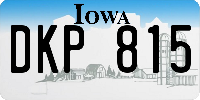 IA license plate DKP815