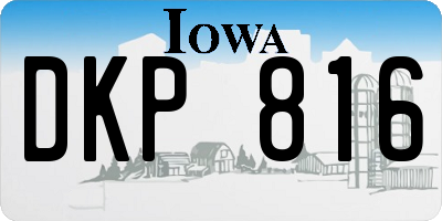 IA license plate DKP816