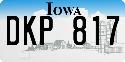 IA license plate DKP817