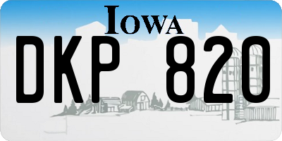 IA license plate DKP820