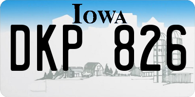 IA license plate DKP826
