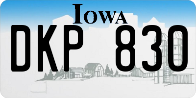 IA license plate DKP830