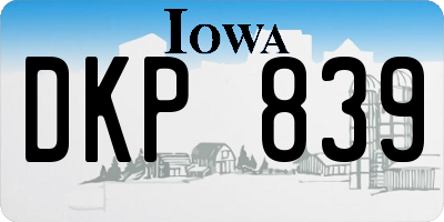 IA license plate DKP839