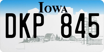 IA license plate DKP845