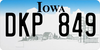 IA license plate DKP849