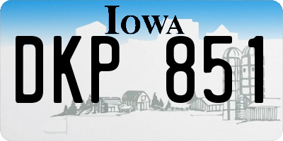 IA license plate DKP851