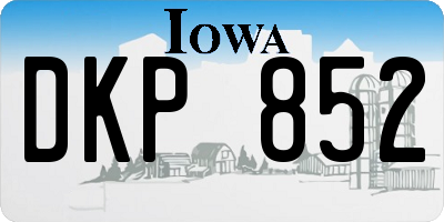 IA license plate DKP852