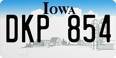 IA license plate DKP854