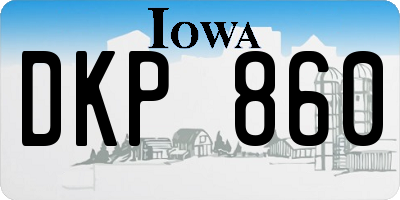 IA license plate DKP860
