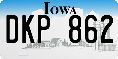 IA license plate DKP862