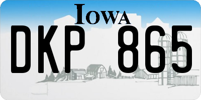 IA license plate DKP865