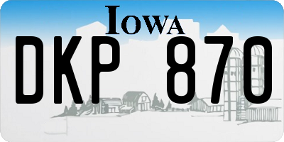 IA license plate DKP870
