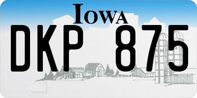 IA license plate DKP875