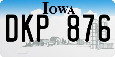 IA license plate DKP876