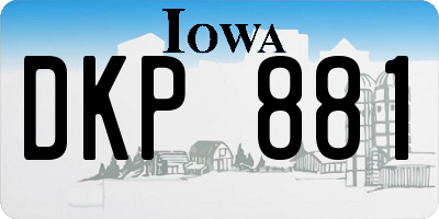 IA license plate DKP881