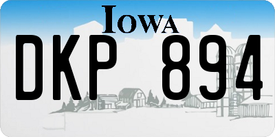 IA license plate DKP894
