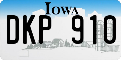 IA license plate DKP910