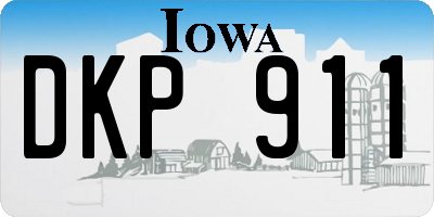 IA license plate DKP911
