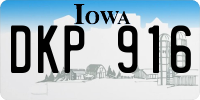 IA license plate DKP916