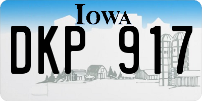 IA license plate DKP917
