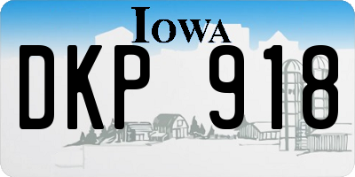 IA license plate DKP918