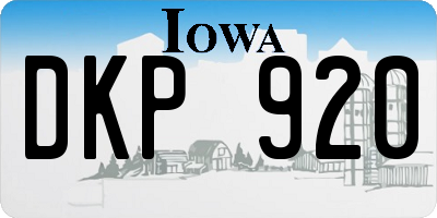 IA license plate DKP920