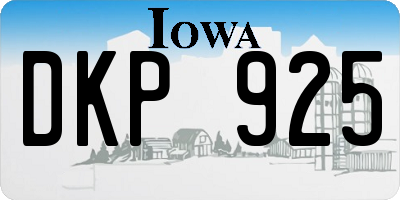 IA license plate DKP925