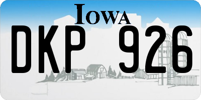IA license plate DKP926