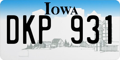 IA license plate DKP931